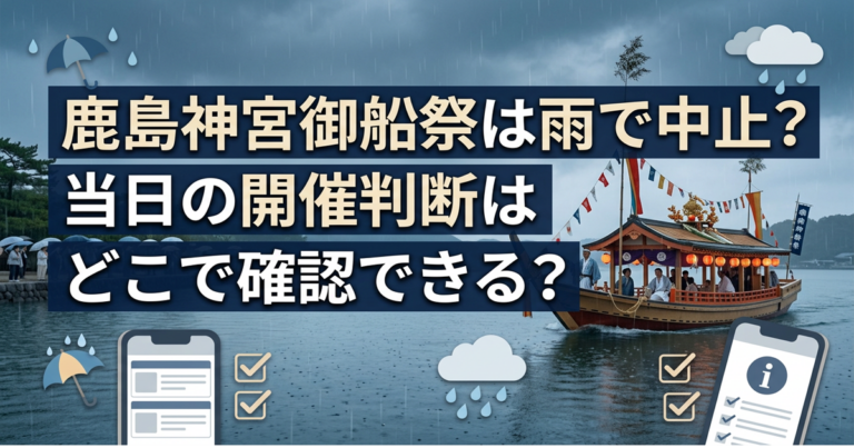 鹿島神宮御船祭は雨で中止